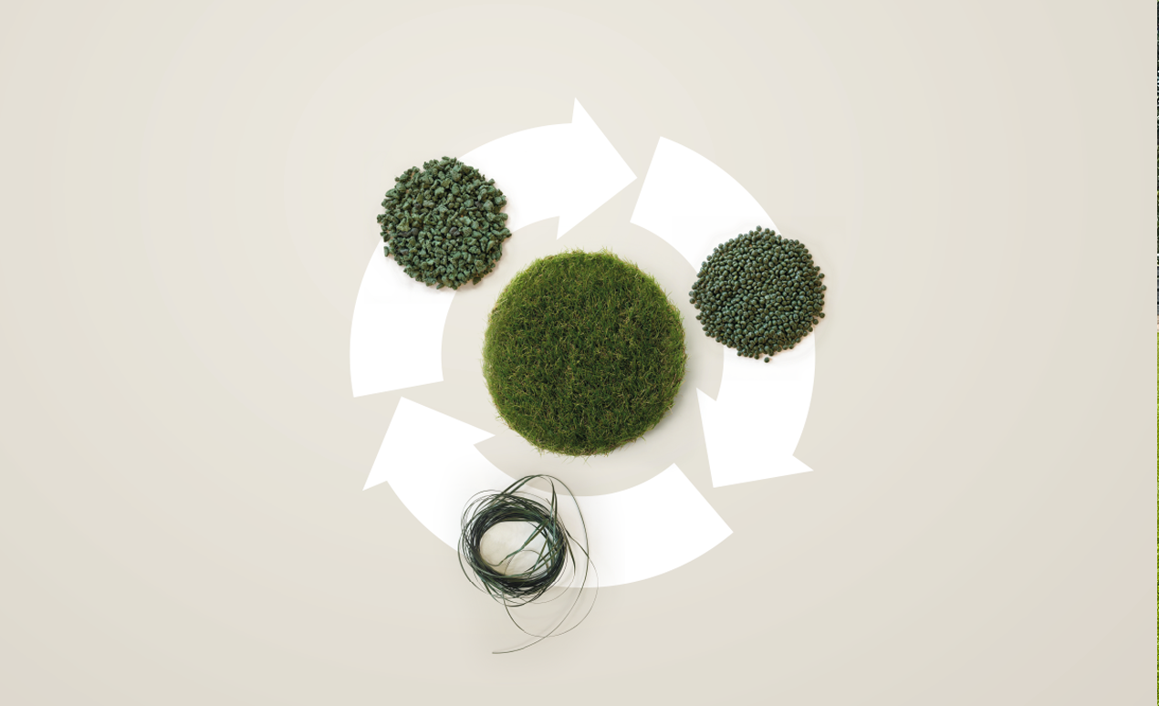 Circular artificial grass